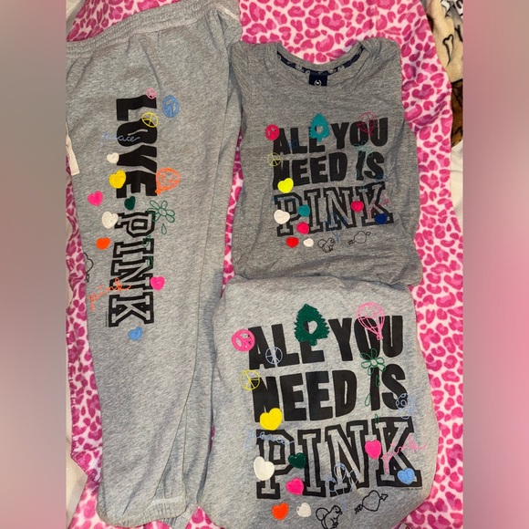 RARE HTF Vintage Victoria’s Secret PINK Y2K 2000s Embroidered Set - Picture 1 of 8